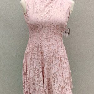 Danny & Nicol Fit & Flare Blush Sleeveless Lace Overlay Summer Dress NWT Various